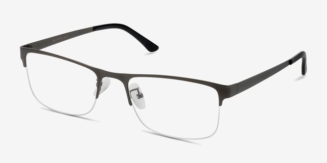Grip Gunmetal MetalEyeglass Frames from EyeBuyDirect, Angle View