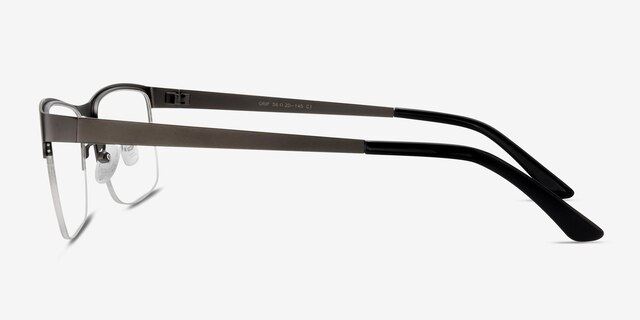 Grip Gunmetal MetalEyeglass Frames from EyeBuyDirect, Side View