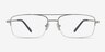Inlet Matte Silver MetalEyeglass Frames from EyeBuyDirect, Front View