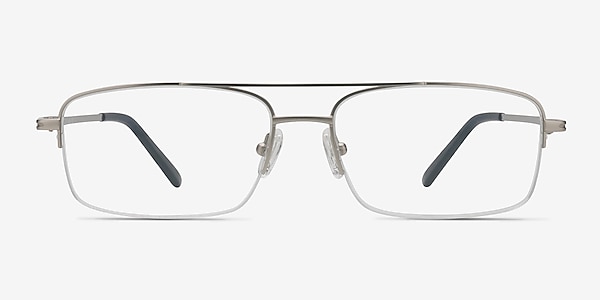Inlet Matte Silver Metal Eyeglass Frames
