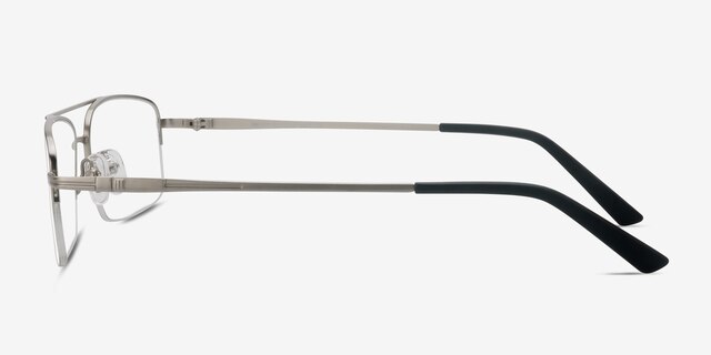 Inlet Matte Silver MetalEyeglass Frames from EyeBuyDirect, Side View