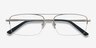 Inlet Matte Silver MetalEyeglass Frames from EyeBuyDirect, Closed View