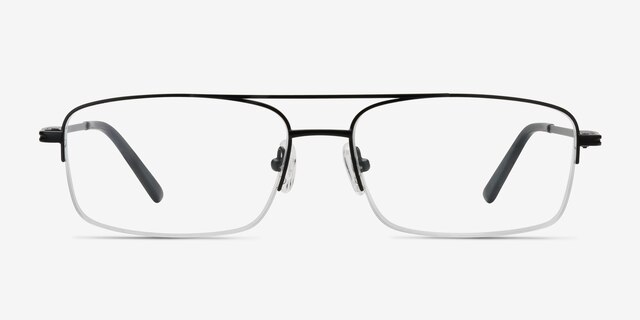 Inlet Black MetalEyeglass Frames from EyeBuyDirect, Front View