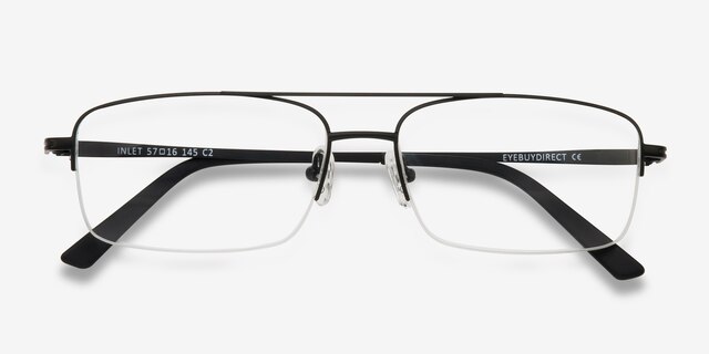 Inlet Black MetalEyeglass Frames from EyeBuyDirect, Closed View