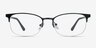 Cornet Black MetalEyeglass Frames from EyeBuyDirect, Front View