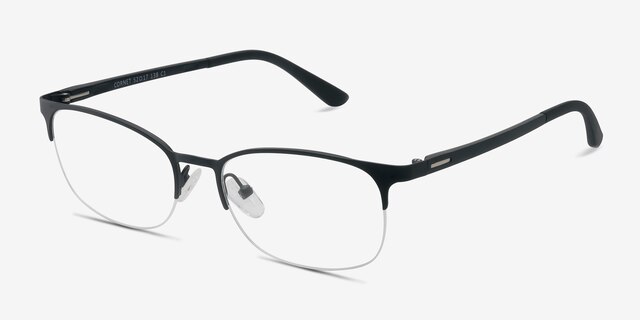 Cornet Black MetalEyeglass Frames from EyeBuyDirect, Angle View