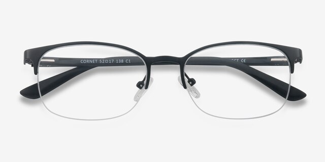 Cornet Black MetalEyeglass Frames from EyeBuyDirect, Closed View
