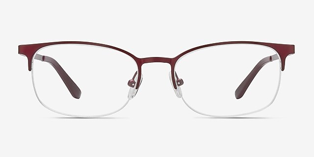 Cornet Burgundy MetalEyeglass Frames from EyeBuyDirect, Front View