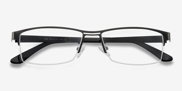 Fife Black MetalEyeglass Frames from EyeBuyDirect, Closed View