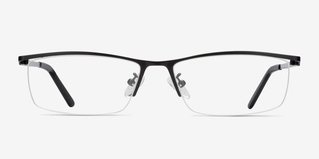 Boon Black MetalEyeglass Frames from EyeBuyDirect, Front View