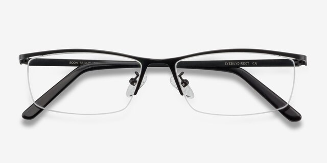 Boon Black MetalEyeglass Frames from EyeBuyDirect, Closed View