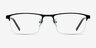 Algorithm Black MetalEyeglass Frames from EyeBuyDirect, Front View