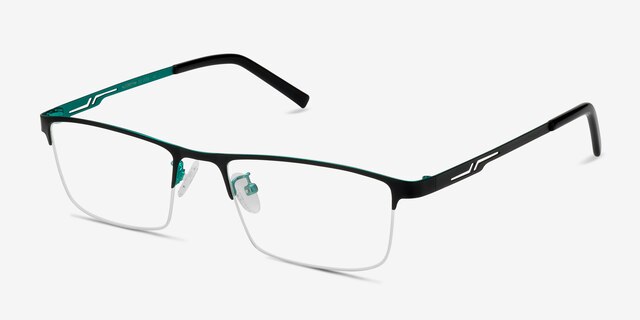 Algorithm Black MetalEyeglass Frames from EyeBuyDirect, Angle View