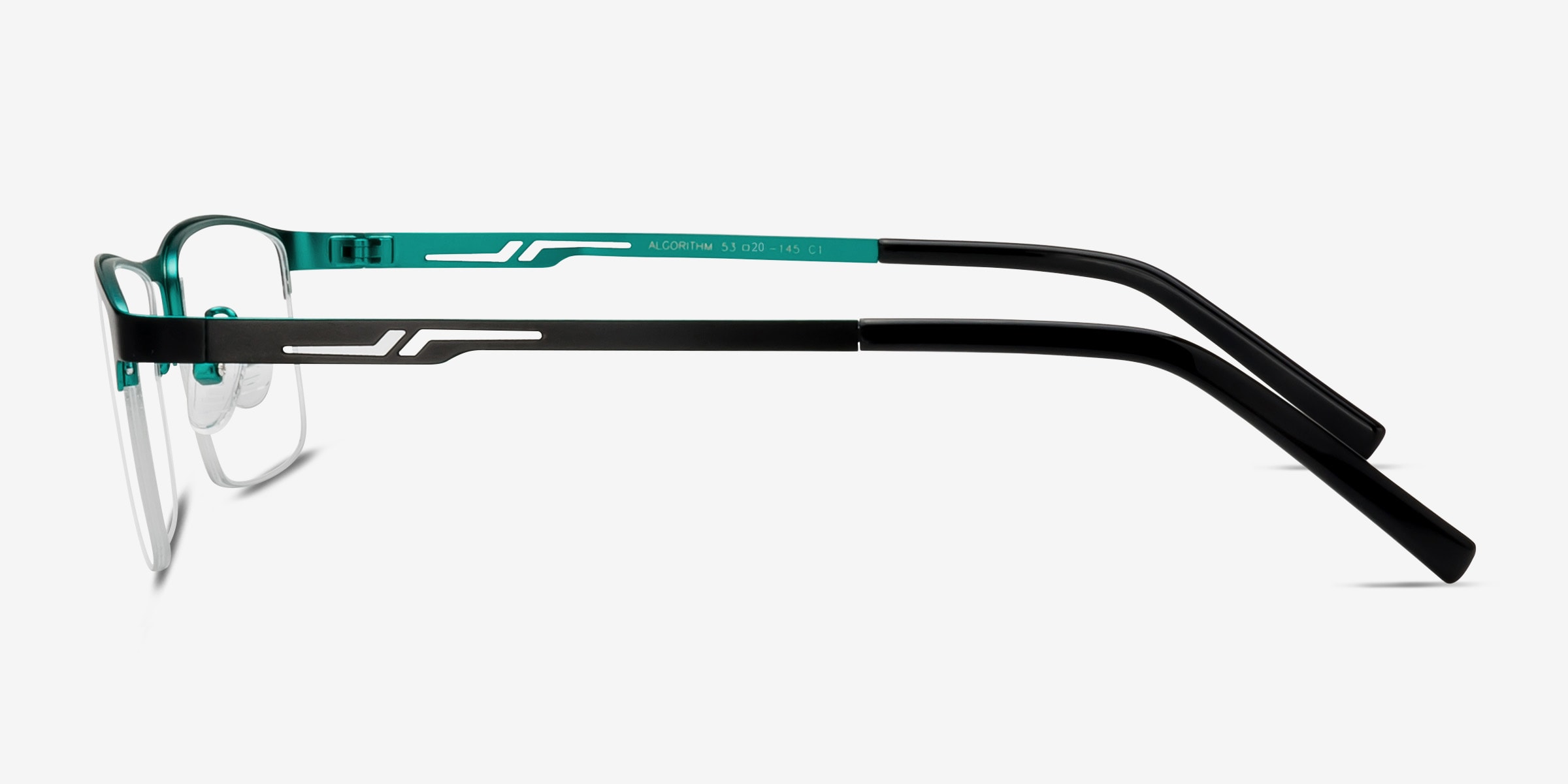 Algorithm Rectangle Gunmetal Semi Rimless Eyeglasses
