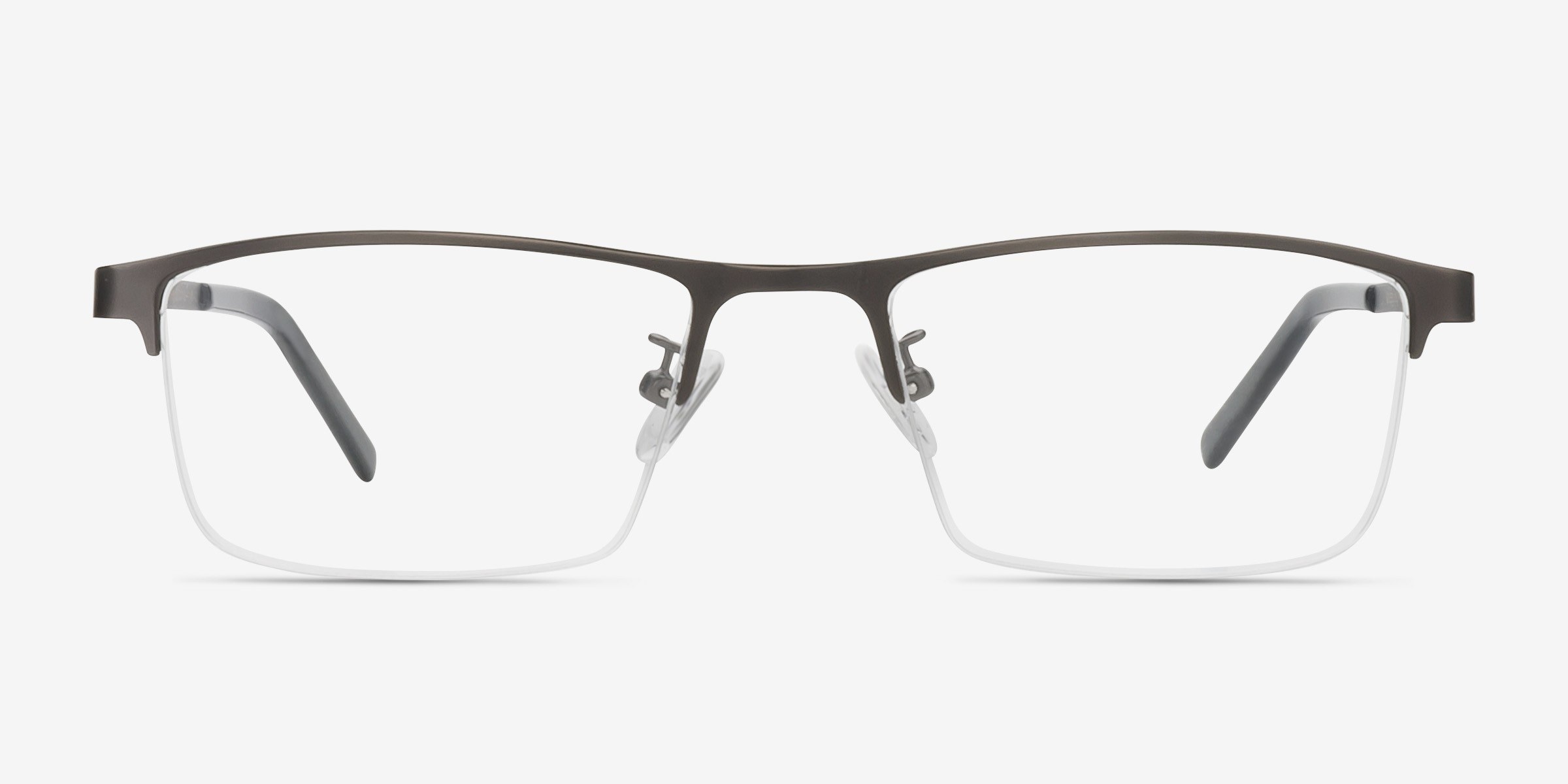 Algorithm Rectangle Gunmetal Semi Rimless Eyeglasses Eyebuydirect Canada