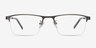 Algorithm Gray MetalEyeglass Frames from EyeBuyDirect, Front View