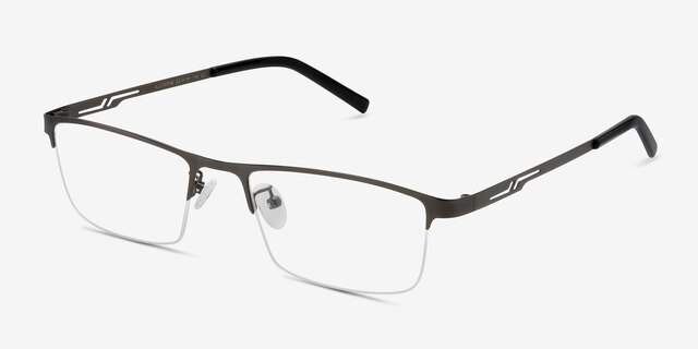 Algorithm Gray MetalEyeglass Frames from EyeBuyDirect, Angle View