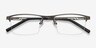 Algorithm Gray MetalEyeglass Frames from EyeBuyDirect, Closed View