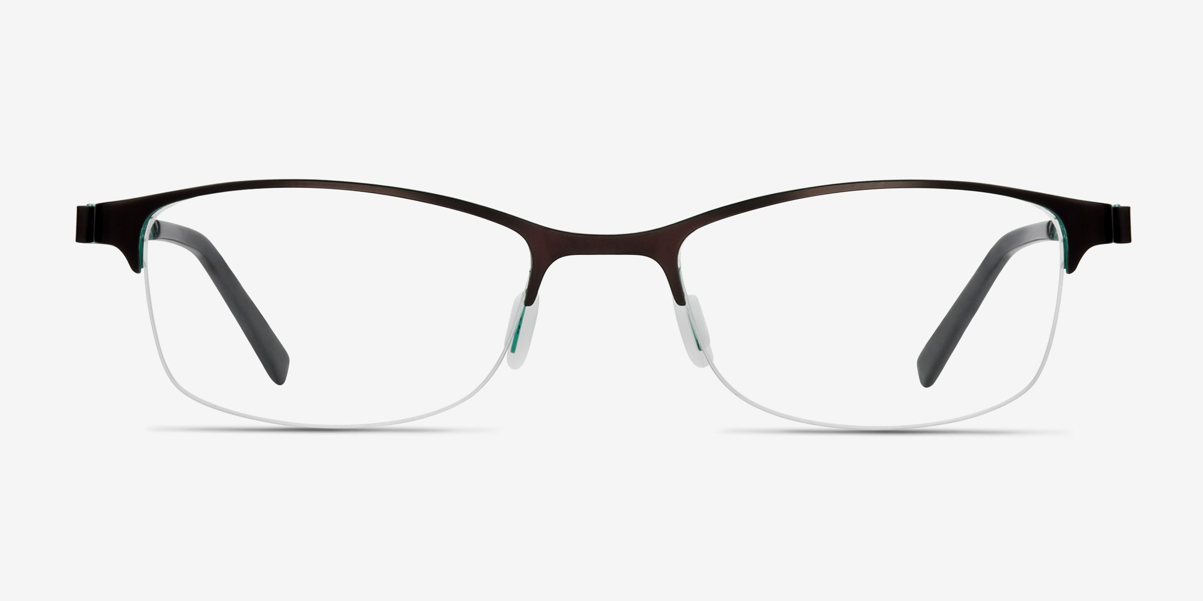 Pearl Rectangle Brown Semi Rimless Eyeglasses Eyebuydirect