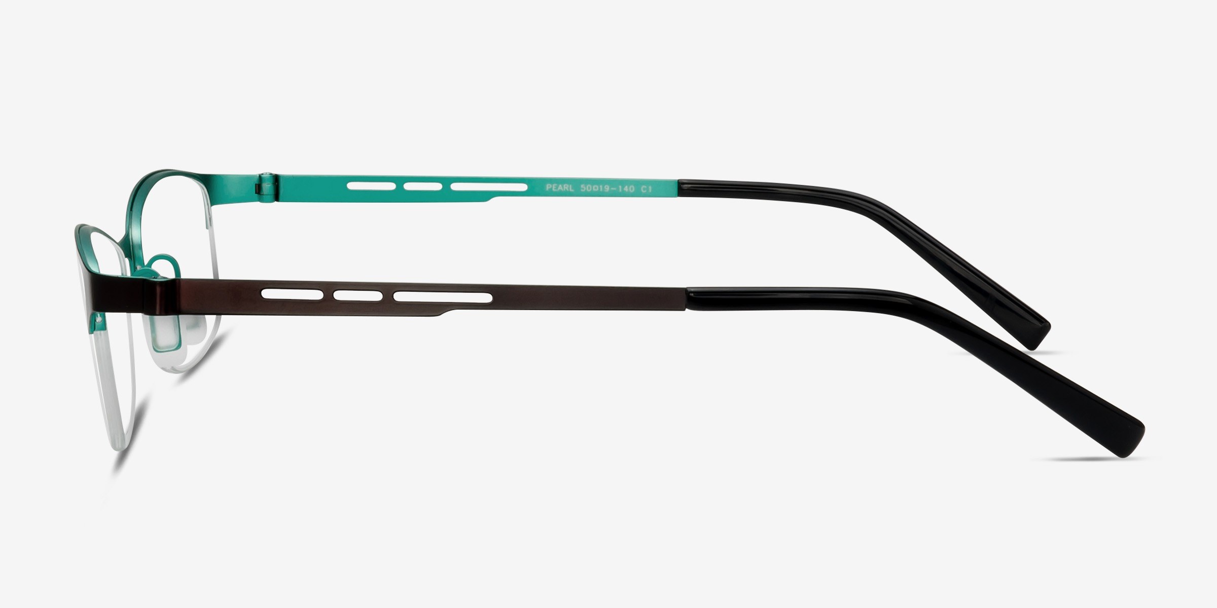 Rectangular Rimless Brown Glasses Pearl Rectangle Brown Semi Rimless Eyeglasses | Eyebuydirect