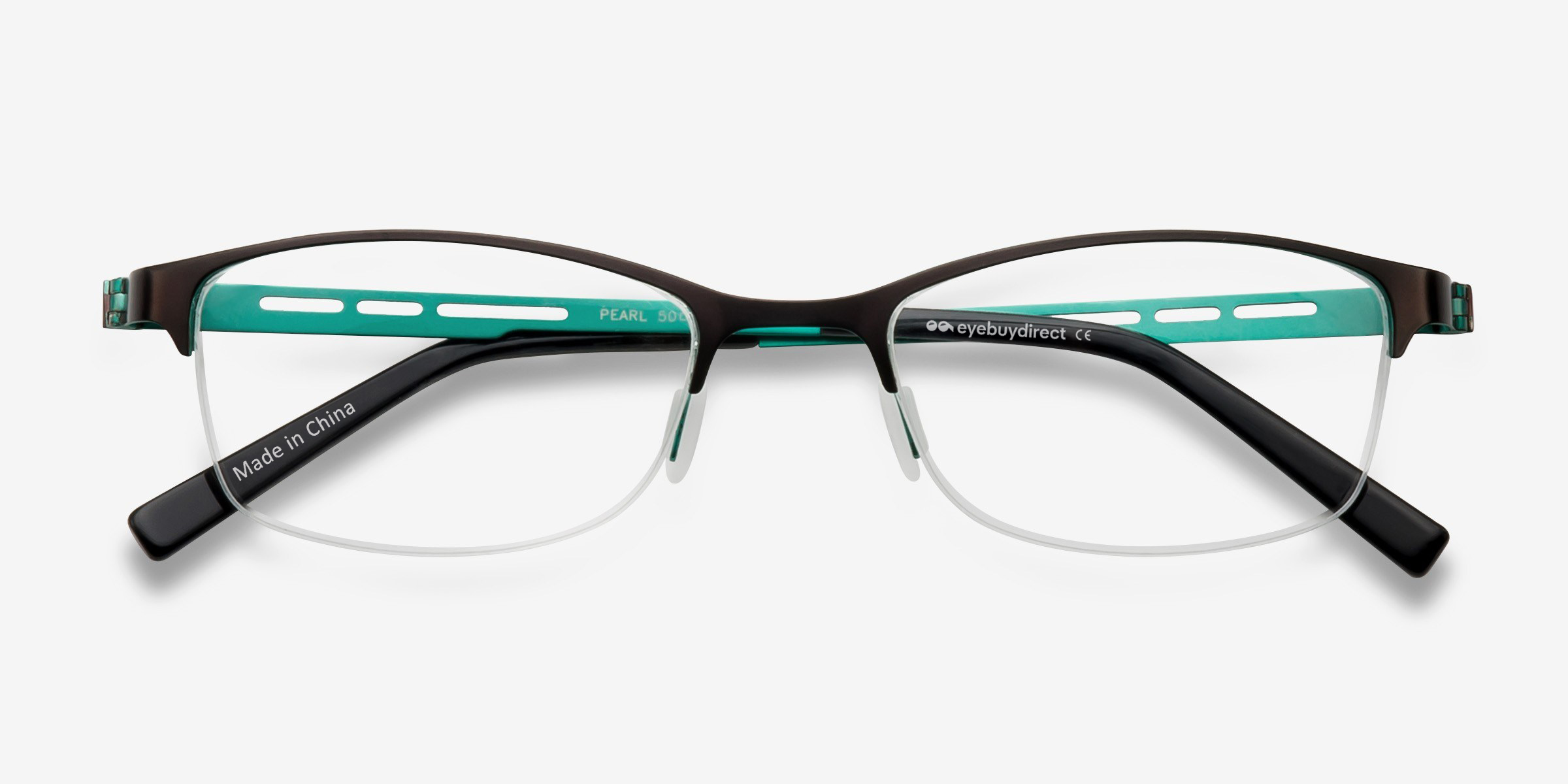 Rectangular Rimless Brown Glasses Pearl Rectangle Brown Semi Rimless Eyeglasses | Eyebuydirect