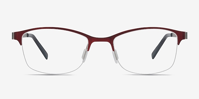 Pearl Red Metal Eyeglass Frames