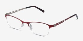 Pearl Rouge Métal Montures de lunettes de vue d'EyeBuyDirect, Vue d'Angle