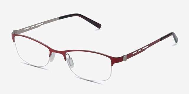 Pearl Rouge MétalMontures de lunettes de vue d'EyeBuyDirect, Vue d'Angle