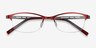 Pearl Rouge MétalMontures de lunettes de vue d'EyeBuyDirect, Vue Rapprochée