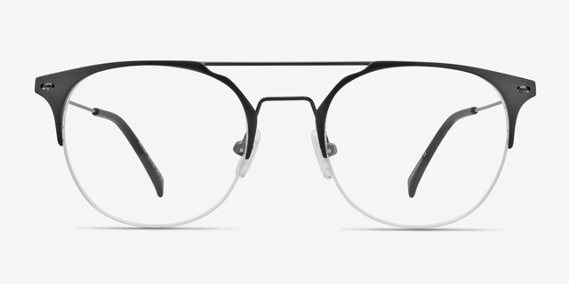 Ascent Black MetalEyeglass Frames from EyeBuyDirect, Front View