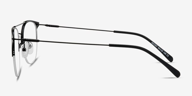 Ascent Black MetalEyeglass Frames from EyeBuyDirect, Side View