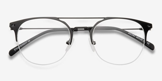 Ascent Black MetalEyeglass Frames from EyeBuyDirect, Closed View