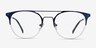 Ascent Navy MetalEyeglass Frames from EyeBuyDirect, Front View