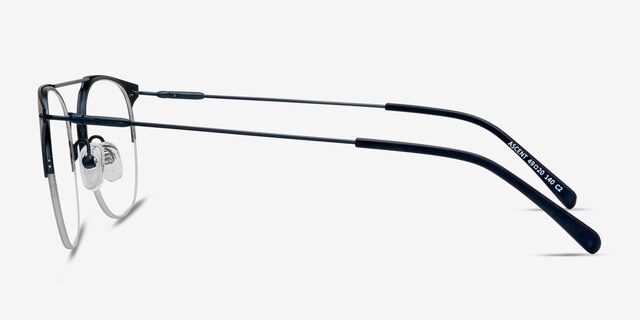 Ascent Navy MetalEyeglass Frames from EyeBuyDirect, Side View