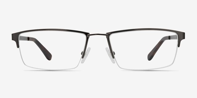 Bowler Gunmetal MétalMontures de lunettes de vue d'EyeBuyDirect, Vue de Face