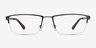 Bowler Gunmetal MétalMontures de lunettes de vue d'EyeBuyDirect, Vue de Face