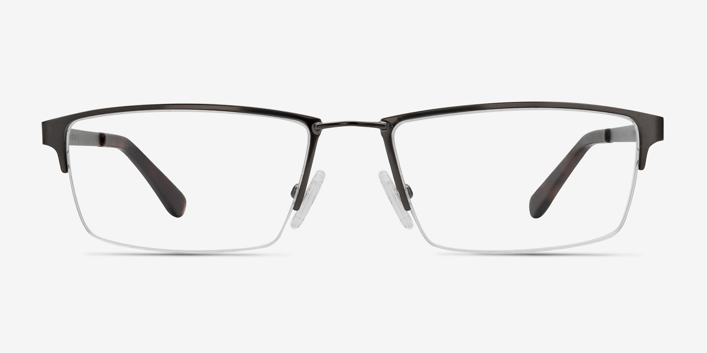 Bowler Rectangle Gunmetal Semi Rimless Eyeglasses | Eyebuydirect