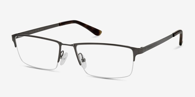 Bowler Gunmetal MétalMontures de lunettes de vue d'EyeBuyDirect, Vue d'Angle