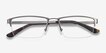 Bowler Gunmetal MetalEyeglass Frames from EyeBuyDirect, Closed View