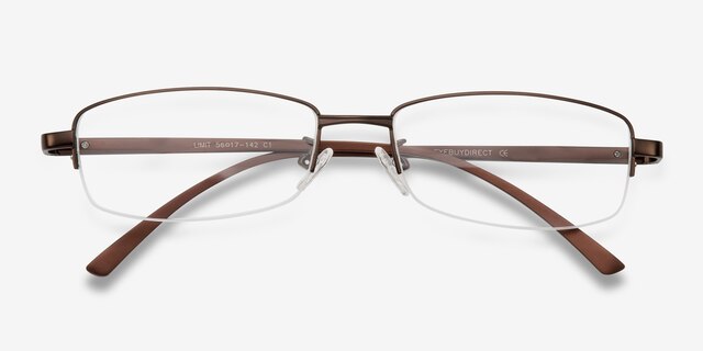 Limit Brown MetalEyeglass Frames from EyeBuyDirect, Closed View