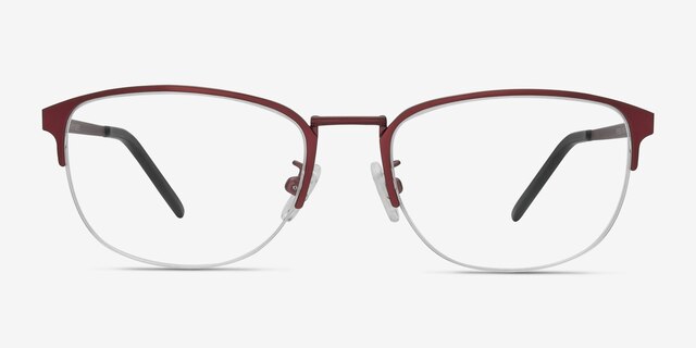 Silox Burgundy MetalEyeglass Frames from EyeBuyDirect, Front View