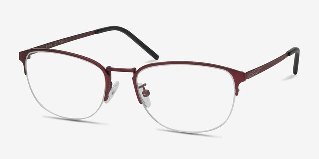Silox Burgundy MetalEyeglass Frames from EyeBuyDirect, Angle View