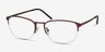 Silox Burgundy MetalEyeglass Frames from EyeBuyDirect, Angle View