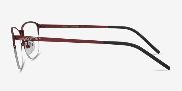 Silox Burgundy MetalEyeglass Frames from EyeBuyDirect, Side View