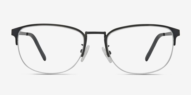 Silox Black MetalEyeglass Frames from EyeBuyDirect, Front View