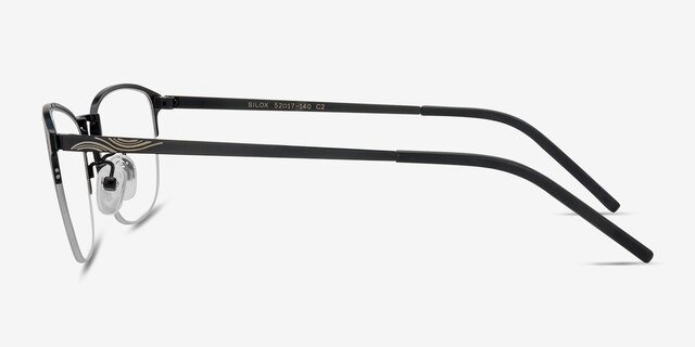 Silox Black MetalEyeglass Frames from EyeBuyDirect, Side View