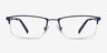 Furox Bleu marine MétalMontures de lunettes de vue d'EyeBuyDirect, Vue de Face