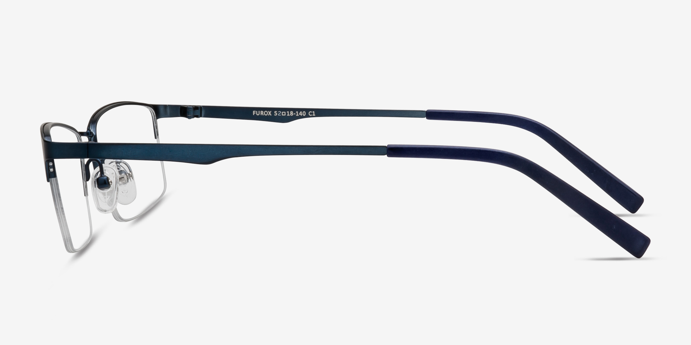 Furox Rectangle Navy Semi Rimless Eyeglasses Eyebuydirect