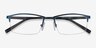 Furox Bleu marine MétalMontures de lunettes de vue d'EyeBuyDirect, Vue Rapprochée