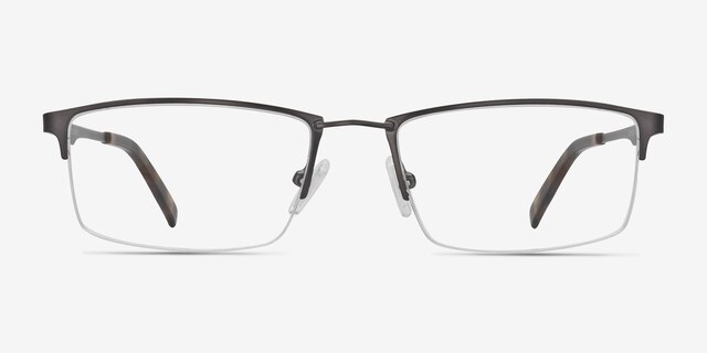 Furox Gunmetal MetalEyeglass Frames from EyeBuyDirect, Front View